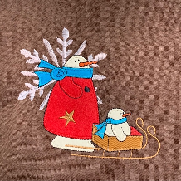 NEW snowman turtleneck Sweatshirt Large - Picture 9 of 16